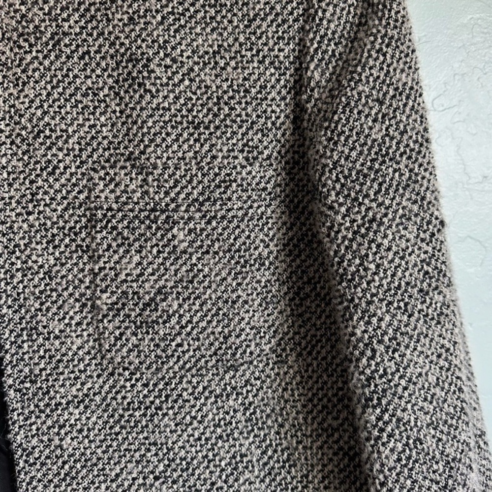 Vintage Wool Blend Liz Claiborne Black & White Tweed Bouclé Coat Size 10 - Picture 6 of 8